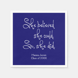 彼女は信じ卒業紙ナプキンスを得た スタンダードカクテルナプキン