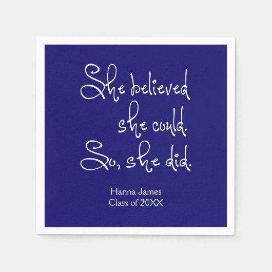 彼女は信じ卒業紙ナプキンスを得た スタンダードカクテルナプキン (正面)