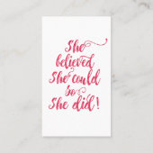 彼女は信じ女性フェミニストをすることができた 名刺 (裏面)