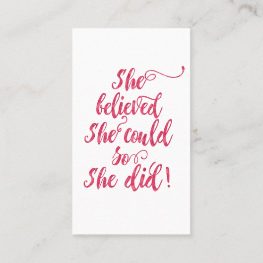 彼女は信じ女性フェミニストをすることができた 名刺 (裏面)