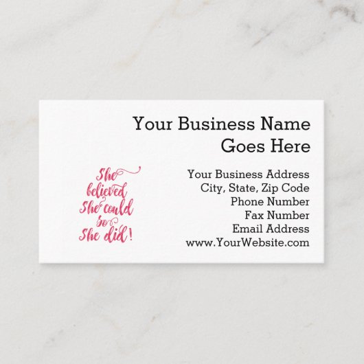 彼女は信じ女性フェミニストをすることができた 名刺 (正面)