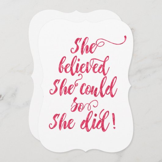 彼女は信じ女性フェミニストをすることができた 招待状 (正面/裏面)