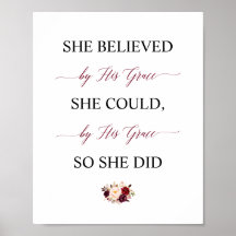 彼女は信じ彼の恵みによって彼女は出来たので彼女は行った