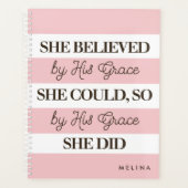 彼女は信じ彼の恵みによって成し遂げパーソナライズされたた プランナー手帳 (正面)