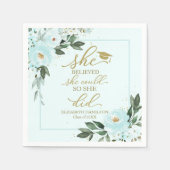 彼女は信じ彼女がパーティーのナプキを卒業した スタンダードカクテルナプキン (正面)