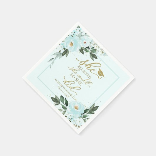 彼女は信じ彼女がパーティーのナプキを卒業した スタンダードカクテルナプキン (角)