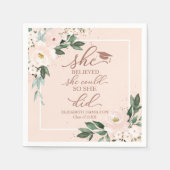 彼女は信じ彼女がパーティーを卒業した スタンダードカクテルナプキン (正面)