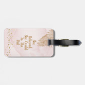 彼女は信じ彼女が出来た、黒人女性、ピンクと金ゴールド ラゲッジタグ (裏面横)