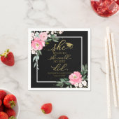 彼女は信じ彼女が黒いパーティーを卒業した スタンダードカクテルナプキン (インサイチュ)