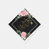 彼女は信じ彼女が黒いパーティーを卒業した スタンダードカクテルナプキン (角)