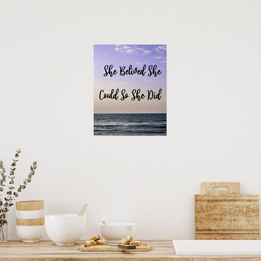 彼女は信じ自分がやる気を出せるように海 ポスター (キッチン)