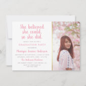 彼女は信じ自分が卒業写真を撮ることができるように 招待状 (正面)