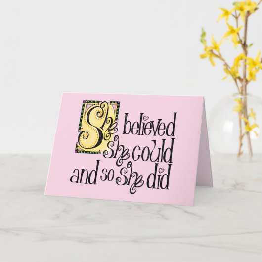 彼女は信じ自分の能力とカードを使った カード (黄色い花)