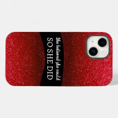 彼女は信じ黒い赤いグリッターの輝きを得た Case-Mate iPhoneケース (裏面 (横))