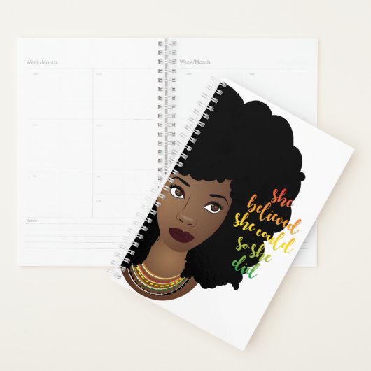 彼女は信じ、黒い女、自然の髪を持つことができた プランナー手帳 (ディスプレー)