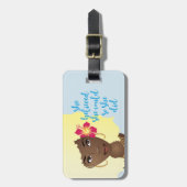 彼女は信じ、黒い女、花の青の彼女ができた ラゲッジタグ (正面縦)