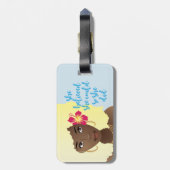 彼女は信じ、黒い女、花の青の彼女ができた ラゲッジタグ (裏面縦)