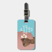 彼女は信じ、黒い女、花の青の彼女ができた ラゲッジタグ (正面縦)