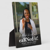 彼女は信じRNでナース写真の卒業を行った フォトプラーク (側面)