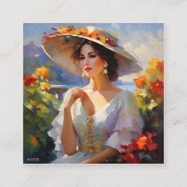 彼女は優雅さと私を醸し出す美しい女性だ スクエア名刺