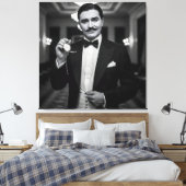 彼女は再び遅れている、Natasha Usによって1920年代を取る キャンバスプリント (インサイチュ (寝室))