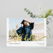 彼女は写真モダン卒業した 箔招待状 (立ち正面)