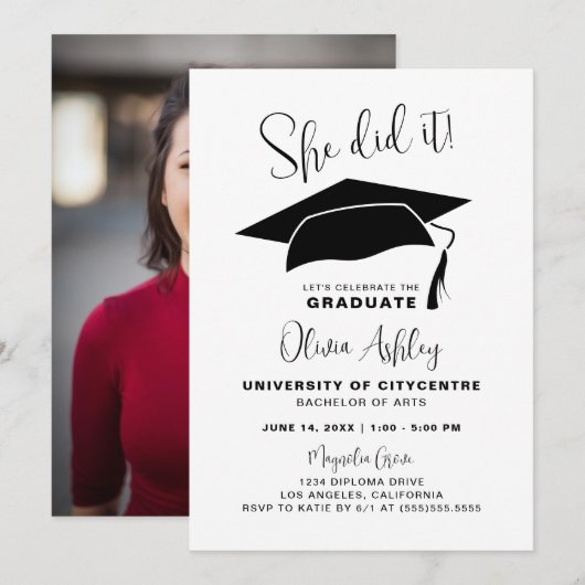 彼女は写真卒業した 招待状 (正面/裏面)