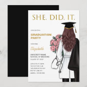 彼女は医学校卒業招待状をした 招待状 (正面/裏面)