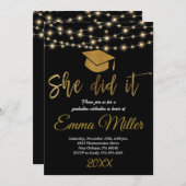 彼女は卒業式のパーティーをした 招待状 (正面/裏面)