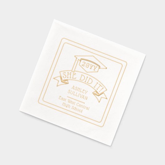 彼女は卒業式の卒業号を卒業した | 学校 箔ナプキン (左)