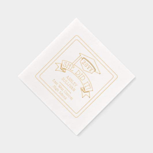 彼女は卒業式の卒業号を卒業した | 学校 箔ナプキン (右)