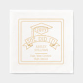 彼女は卒業式の卒業号を卒業した | 学校 箔ナプキン (正面)