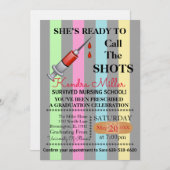 彼女は卒業式を看護するショットを呼ぶ準備ができている 招待状 (正面/裏面)