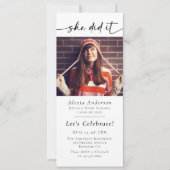 彼女は卒業式パーティーのデジタルイベントを行った 招待状 (正面)