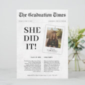 彼女は卒業新聞の高校の写真を撮った 招待状 (スタンド正面)