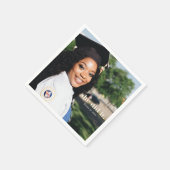 彼女は卒業発表カスタム写真を撮った スタンダードカクテルナプキン (角)