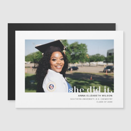 彼女は卒業磁気カードを作った (正面/裏面)