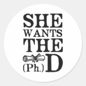 彼女は博士号を求めている ラウンドシール (正面)