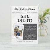 彼女は古い新聞クラシックの卒業写真を撮った 招待状 (スタンド正面)