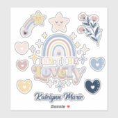 彼女は名前の女の子と素敵なレトロタイポグラフィではない シール (シート)