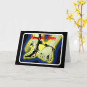 『彼女は唇をかむ』誕生日 カード (黄色い花)