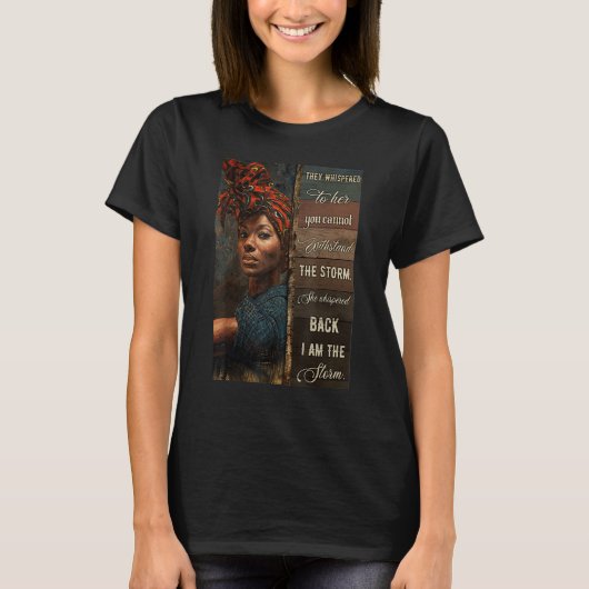 彼女は囁き返した 私は嵐 アフリカ系黒人 Tシャツ (正面)