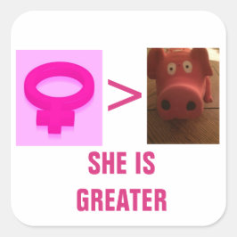 彼女は四角素晴らしいステッカーだ スクエアシール