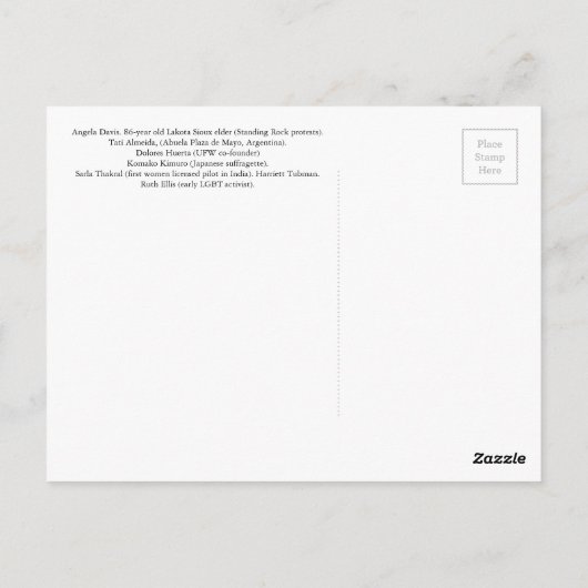 彼女は固執した ポストカード (裏面)