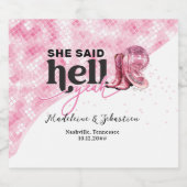 彼女は地獄イェーピンクウェスタンのブースハット結婚ズと言った スパークリングワインラベル (シングルラベル)