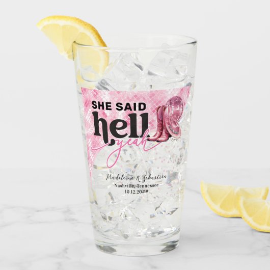 彼女は地獄イェーピンクウェスタンのブースハット結婚ズと言った タンブラーグラス (アイス正面)