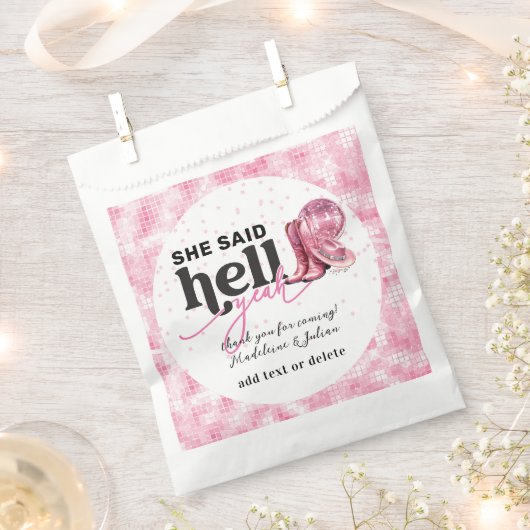 彼女は地獄イェーピンクウェスタンのブースハット結婚ズと言った フェイバーバッグ (クリップ留めされた状態)