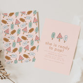 彼女は夏にポプシクルポップ・アートのの赤ちゃんシャワーの準備ができている 招待状