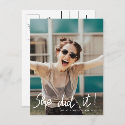 彼女は大学院の脚本を手書きで書いた | フォト 案内ポストカード (正面/裏面)