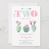 彼女は女の子のための二番目の野生の誕生日の招待状 招待状 (正面)